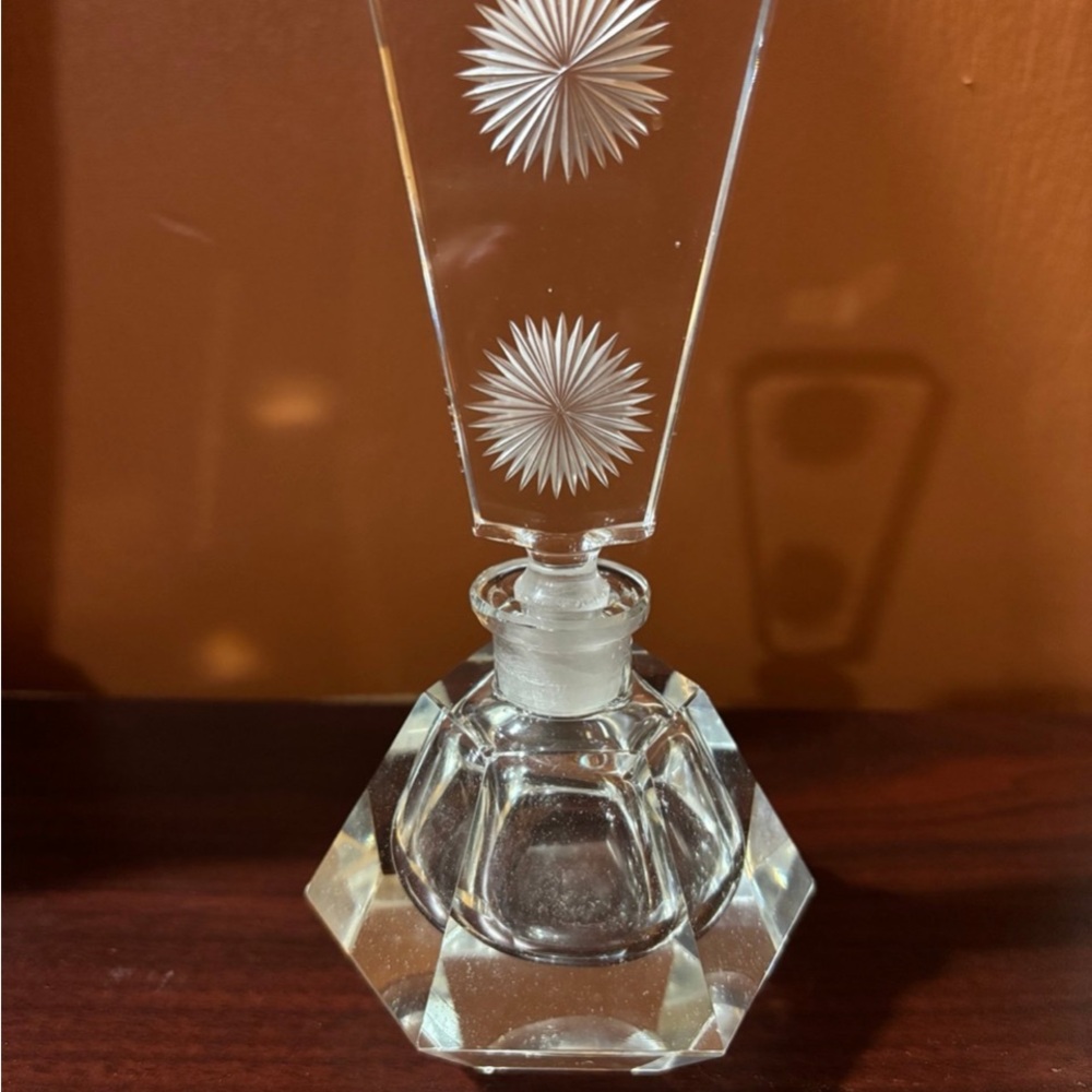 Vintage cut crystal perfume bottle.